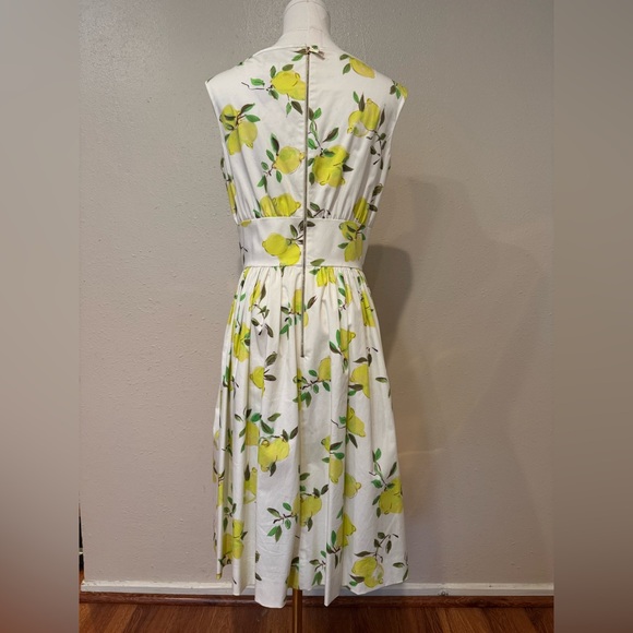Kate Spade Lyric White and Yellow Lemon Print Dress Size 8 - Picture 4 of 10